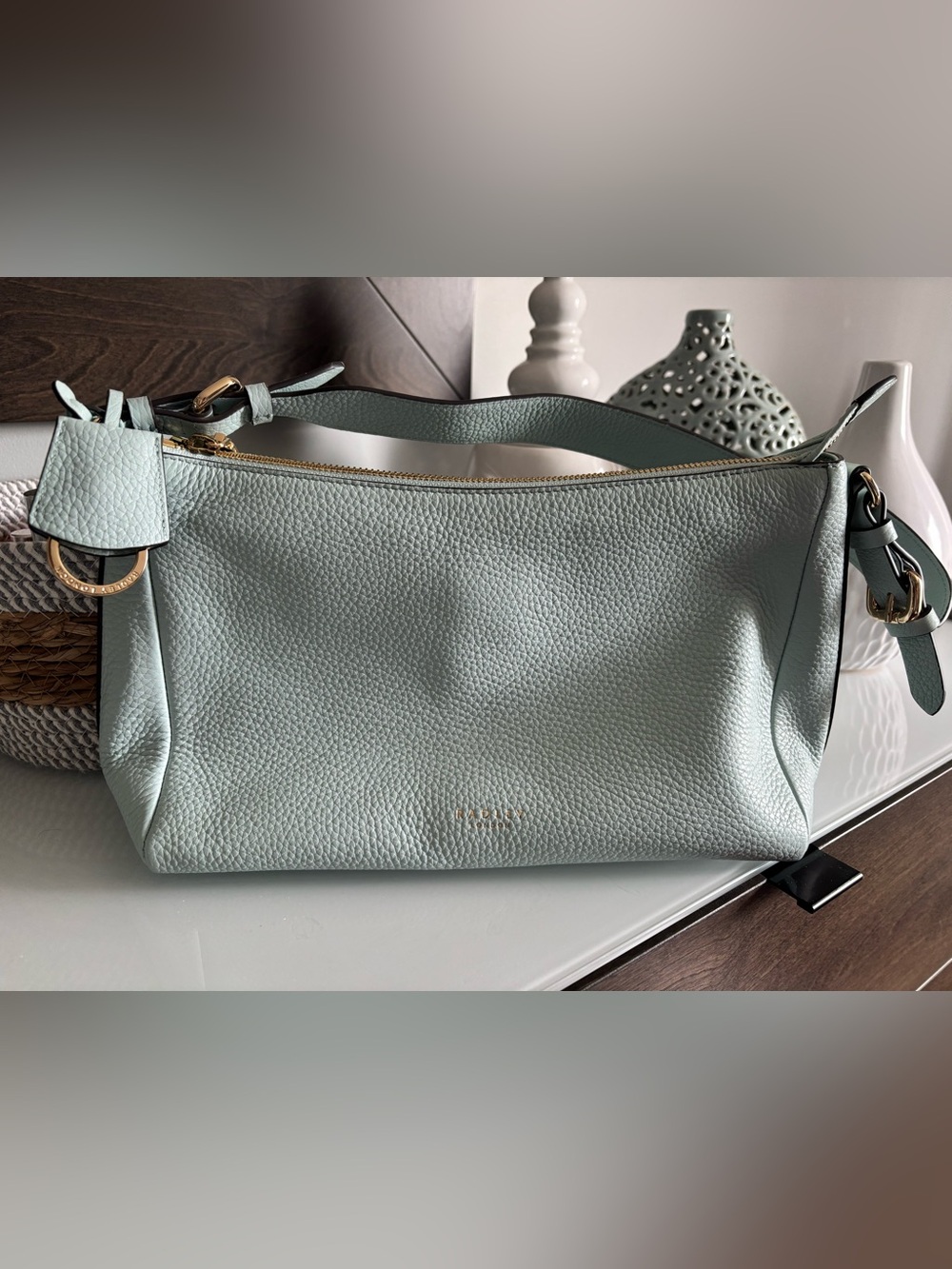 RADLEY LONDON Pale Mint Leather Shoulder Bag